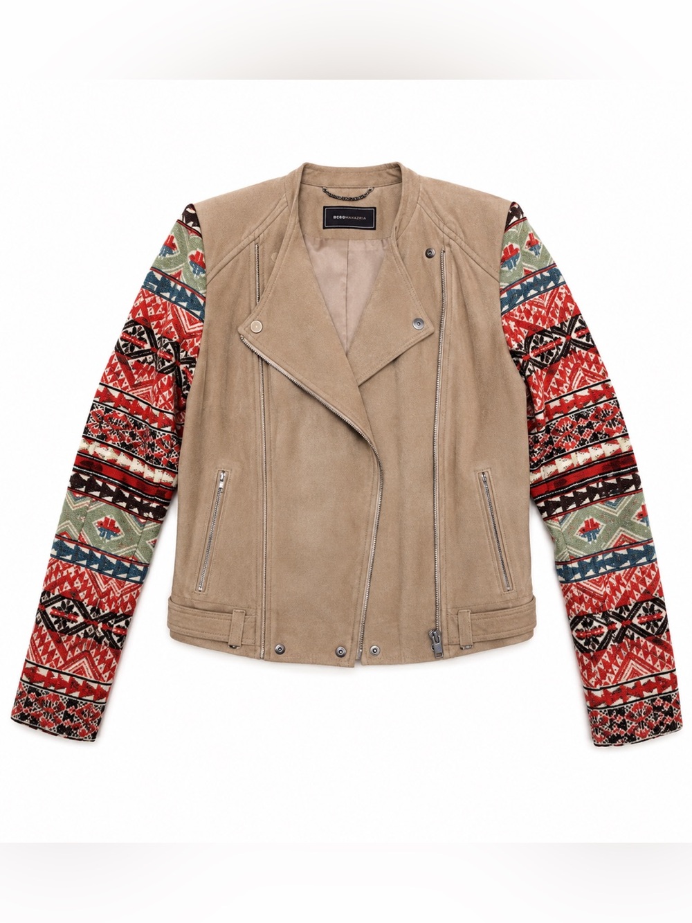 BCBGMaxAzria Women’s Faux Suede Moto Jacket size XS
